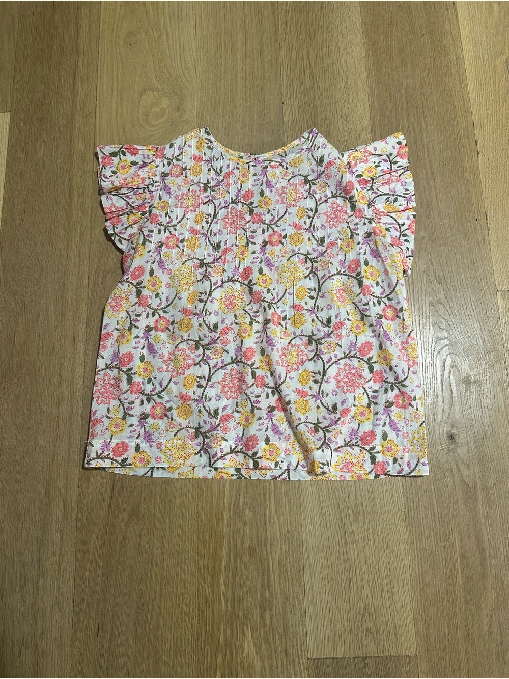 THML Floral Ruffle Cap Sleeve Top - Picture 3 of 8